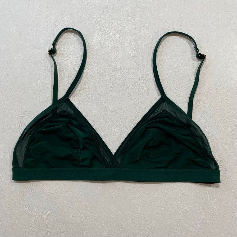 Madewell Green Mesh Triangle Bralette Size M Minimal Lounge